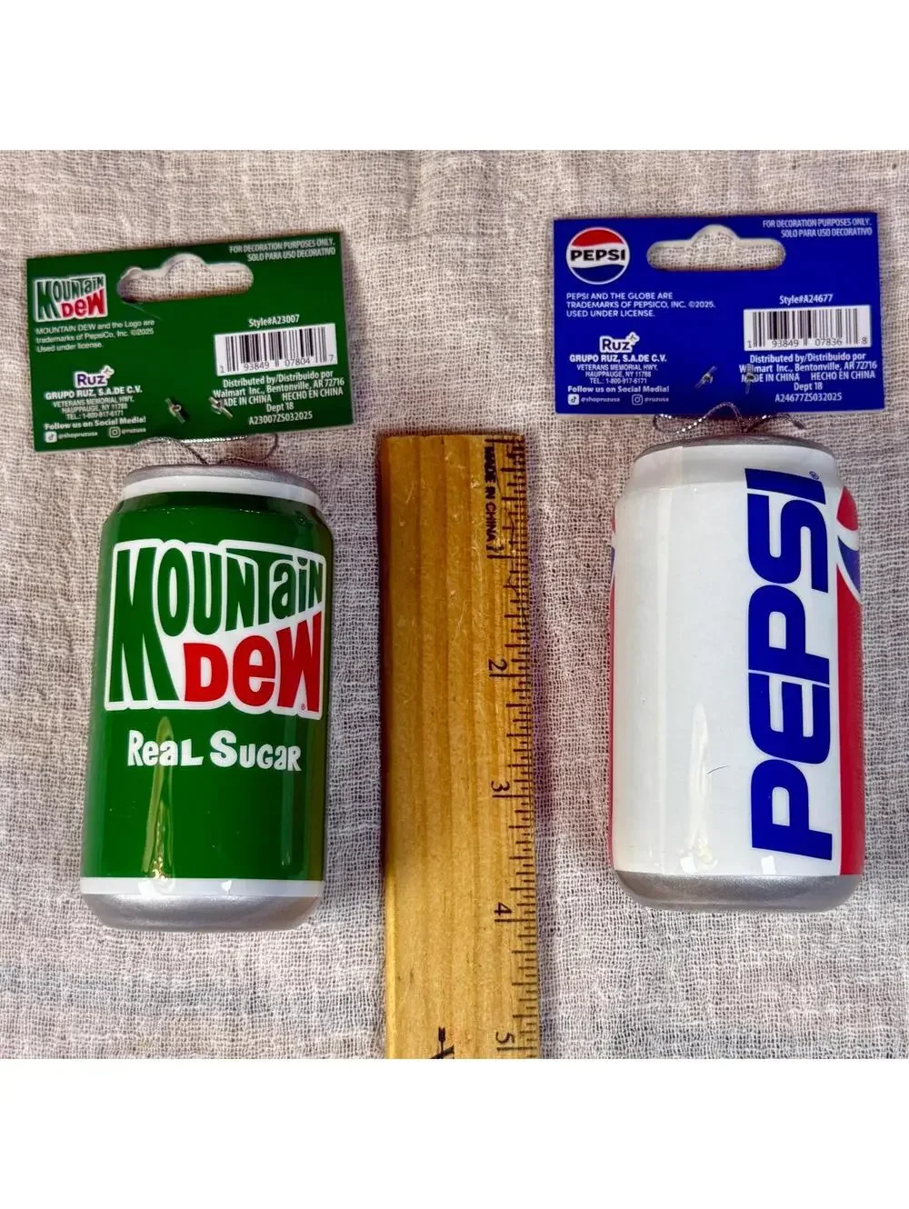 Pepsi or Mountain Dew Christmas Ornament - Your Choice